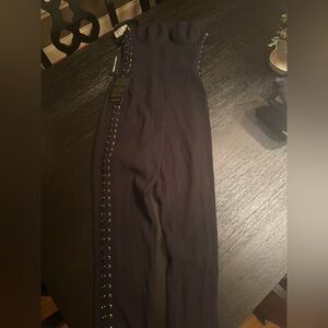 Bebe Black Jumpsuit with Side Eyelet Detail NWT